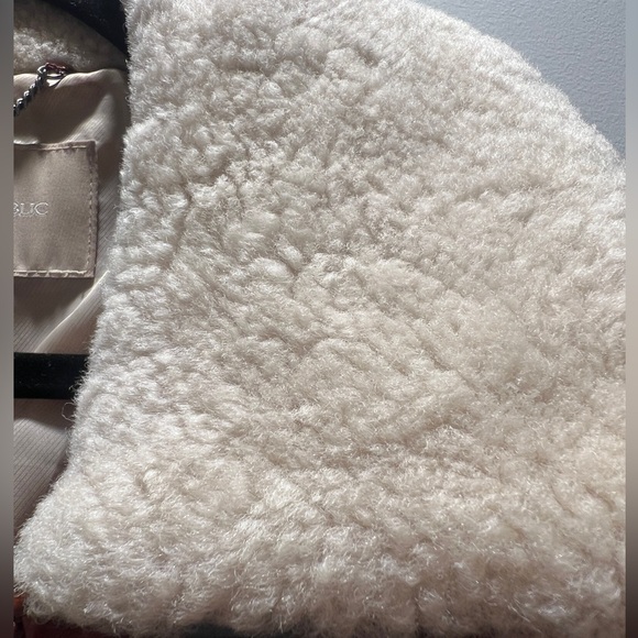 Leather Women's Aviator Jacket with Shearling Collar - Picture 5 of 7